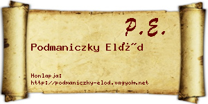 Podmaniczky Előd névjegykártya